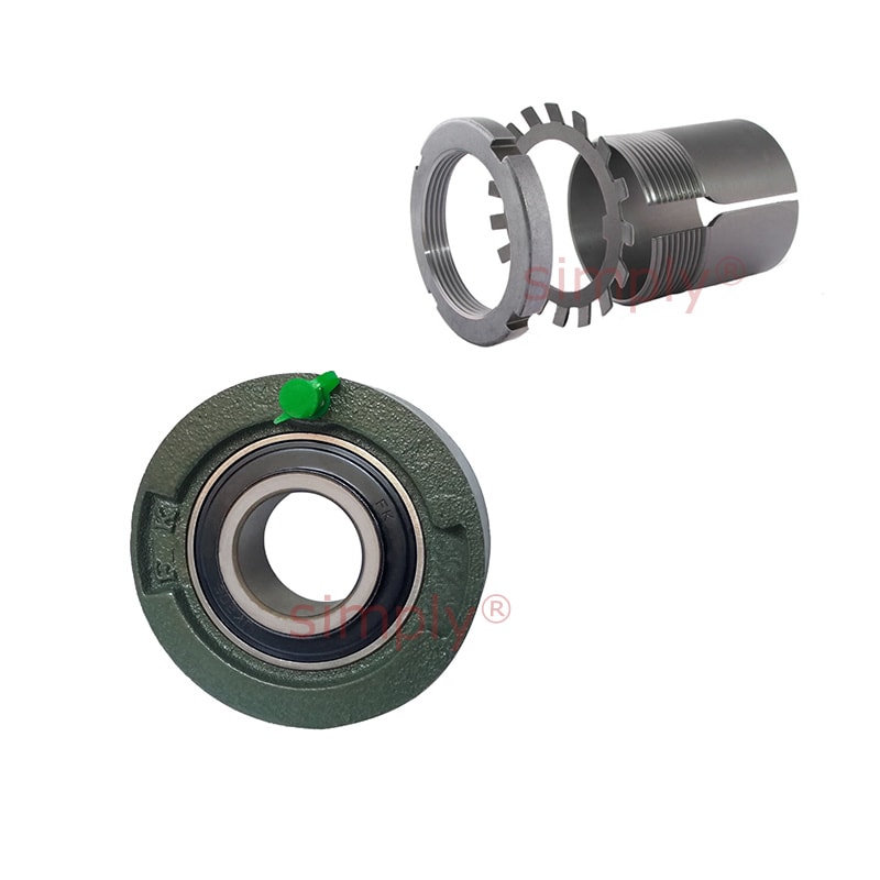 UKC208/HE2308 Imperial Cast Iron Medium Duty Cartridge Unit with Adaptor Sleeve Mounted and 1-1/4 inch Bore Insert 3.937 inch Outside Dia
