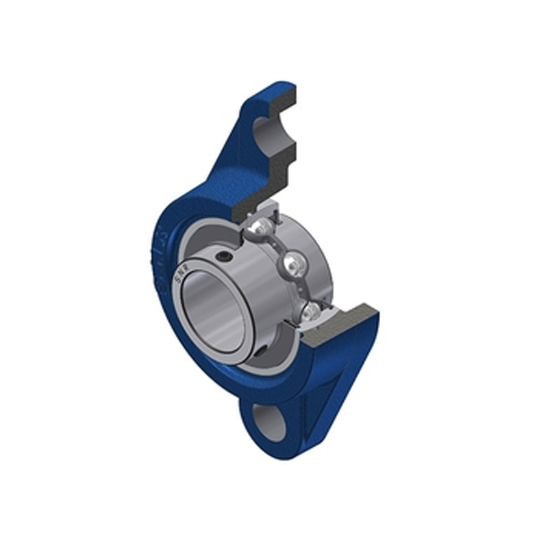 SNR USFL205 Metric Two Bolt Oval Cast Iron Flange Housing with 25mm Bore Insert