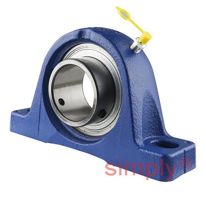 SNR USPE210 Metric Cast Iron Two Bolt Pillow / Plummer Block Housing with 50mm Bore Insert