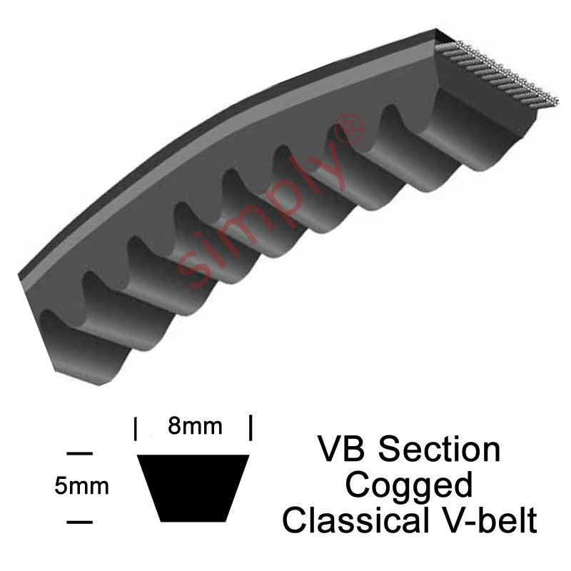 Optibelt VB-8x530-Li Cogged Classical 8mm Wide 5mm Deep V-Belt