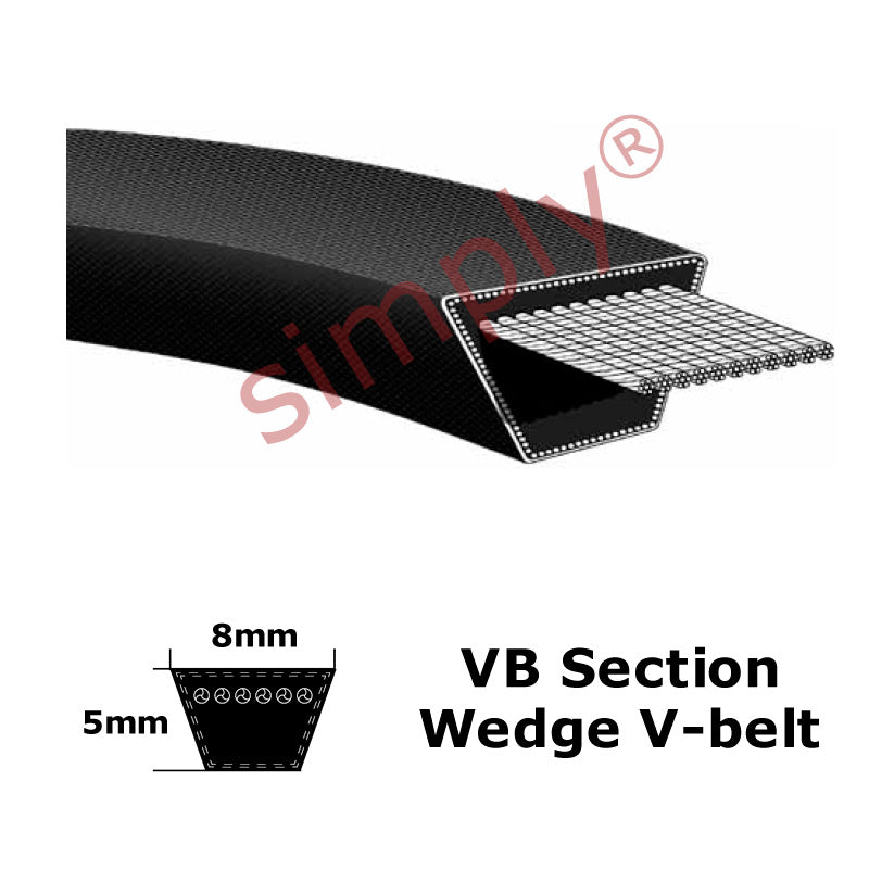 Optibelt VB-8x850-Li Raw Edge Classical 8mm Wide 5mm Deep V-Belt