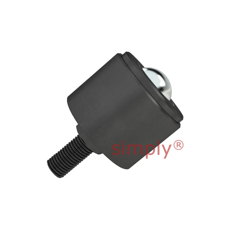 High Capacity Hex Threaded Ball Transfer Unit with 25.4mm Steel Ball M12 Thread - Load Capacity 320kg - Allow 2-3 Days