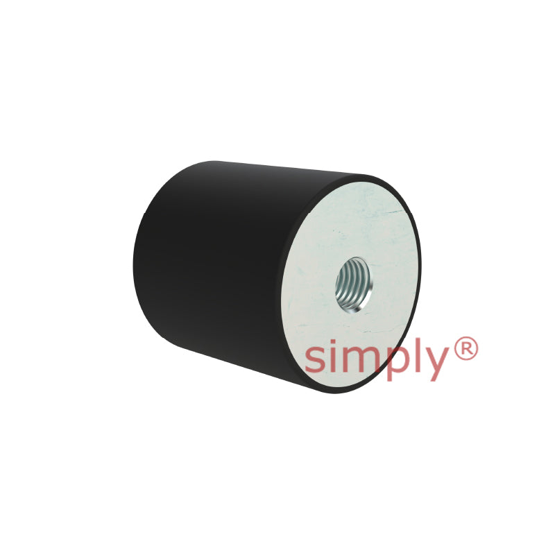 High-Performance Female Rubber Cylindrical Bump Stop 40x20mm M10 Thread