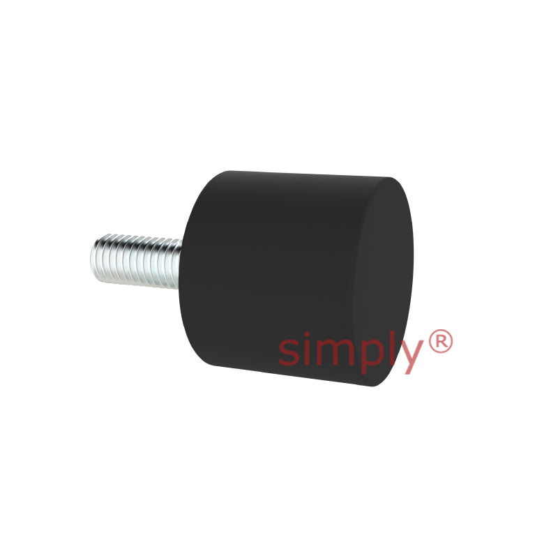 High-Performance Male Rubber Cylindrical Bump Stop 50x25mm M10 Thread