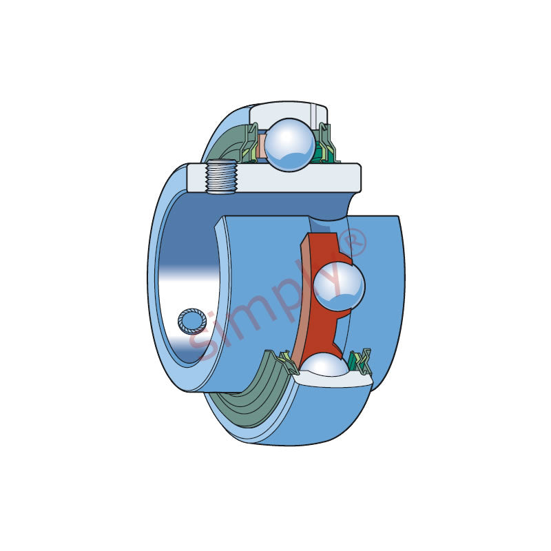 SKF YAR208-2RF/VE495 Grub Screw Bearing Insert with Food-Grade Grease 40mm Bore 80mm Outside Diameter