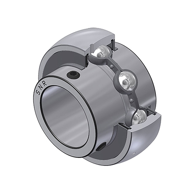 SNR ZUC208-24FG Imperial Full Width Spherical Outer Food Safe Bearing Insert 1-1/2 inch Bore 80mm Outside Diameter with Grub Screws